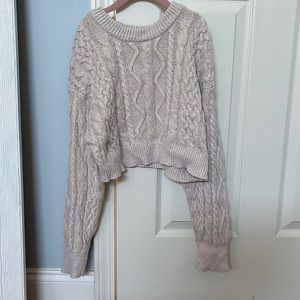 Garage XS crème colored sweater (cropped)